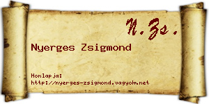 Nyerges Zsigmond névjegykártya